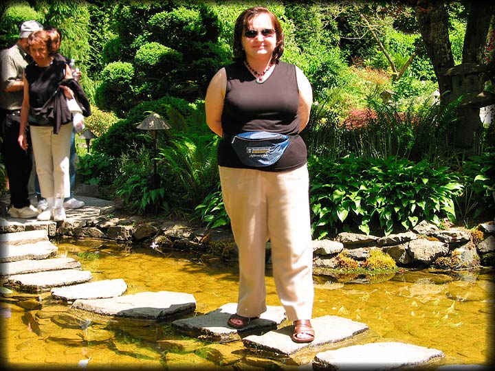 Becky In Japanese Garden At Butchart Gardens