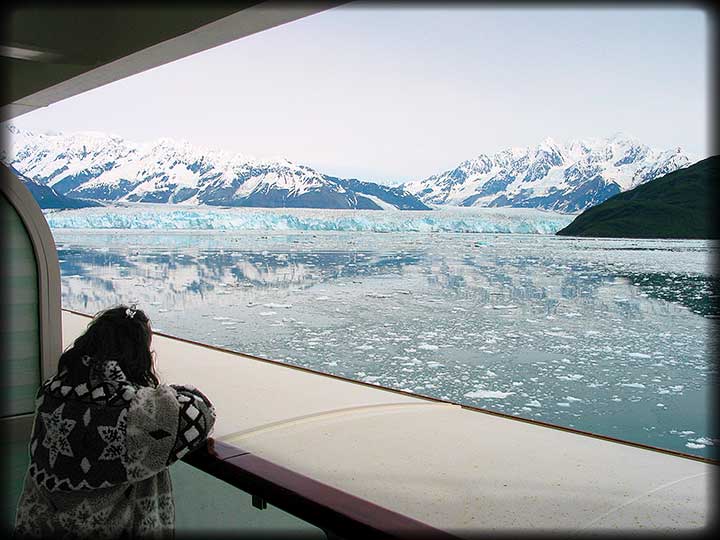 Becky Looks Out At Hubbard Glacier