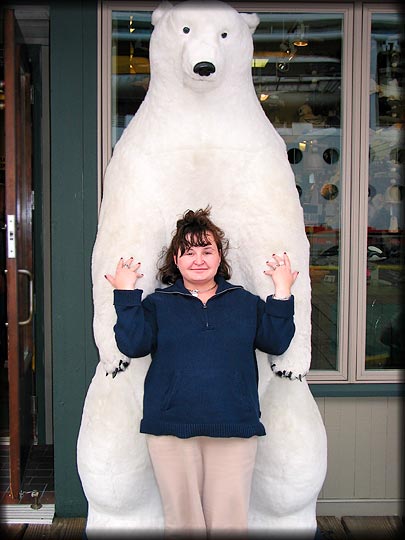 Becky Poses With Polar Bear In Ketchikan