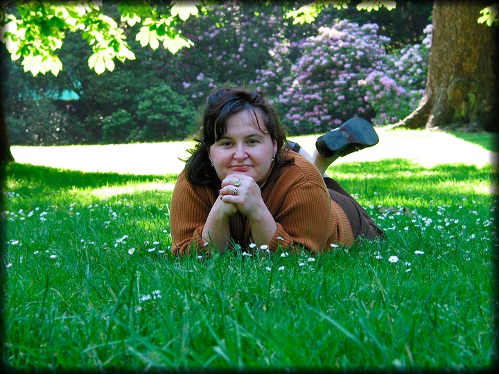 Becky Laying In Grass At Stanley Park