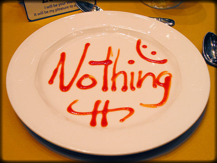 "Nothing" Written On Dinner Plate
