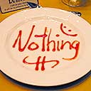 'Nothing' Written On Dinner Plate