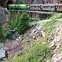 White Pass & Yukon Route Express Winding Up Mountain Entering Tunnel