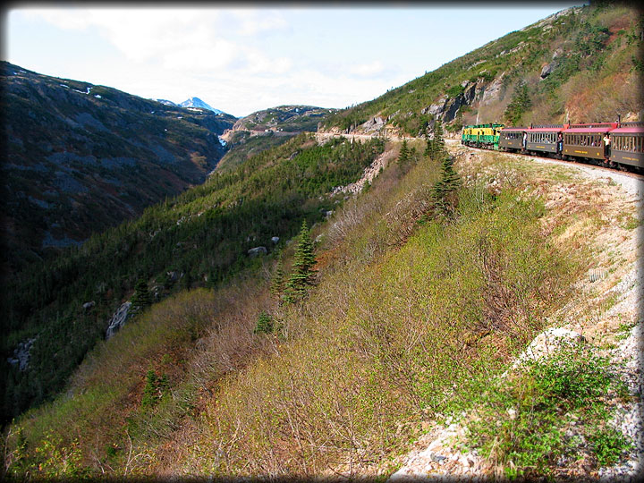 White Pass & Yukon Route Express Winding Up Mountain