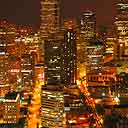 Nighttime View Of Seattle From Space Needle