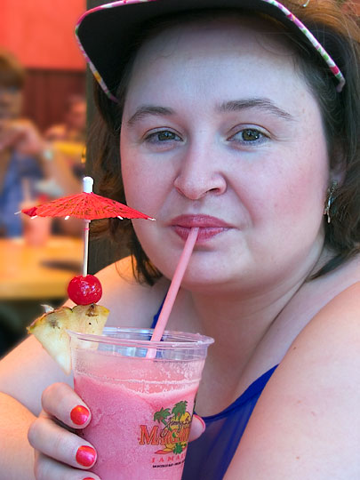 Becky Enjoying Fruit Punch