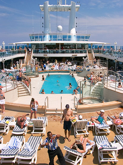 Man Singing In Main Pool Area