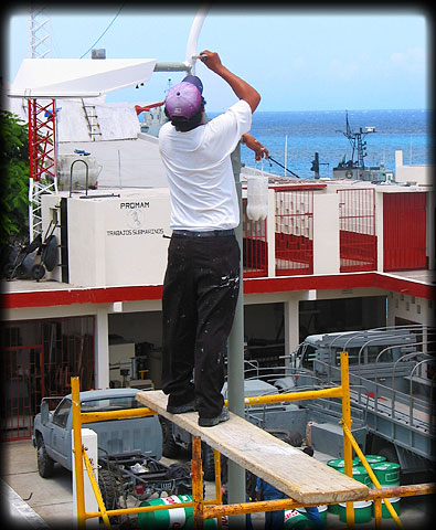 Worker On Scaffold