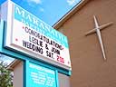 Church sign & cross