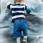 Rock climbing with a broken arm at Bogan Park