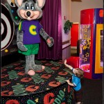 Waving bye-bye to Chuck E. Cheese & telling him that he’s going to see Thomas the Tank Engine the next day