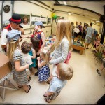 Kids get a chance to pet the rabbit