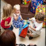 Opening gifts with Delaney, Haley, & Mama