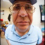 Grandpa through fisheye lens