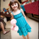 Cousin Holly holding a balloon poodle