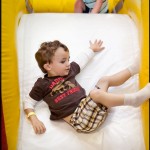 Showing his buddy how it’s done at Monkey Joe’s