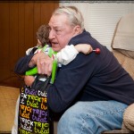 Getting a hug from uncle Larry