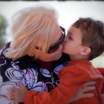 Giving Mimi sugar on the hayride at Washington Farms