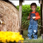 Farmer Max enjoys some shade just outside of Dixie Stampede in Pigeon Forge
