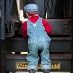 Watching his step at the Southeastern Railway Museum