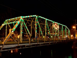 Copperhill/McCaysville bridge lit up for the holiday season