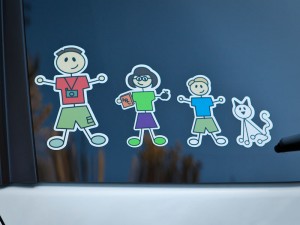 Our family sticker: Daddy, Mama, Max, & George
