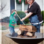 Making s'mores with Mama at Thompson’s Tree Farm